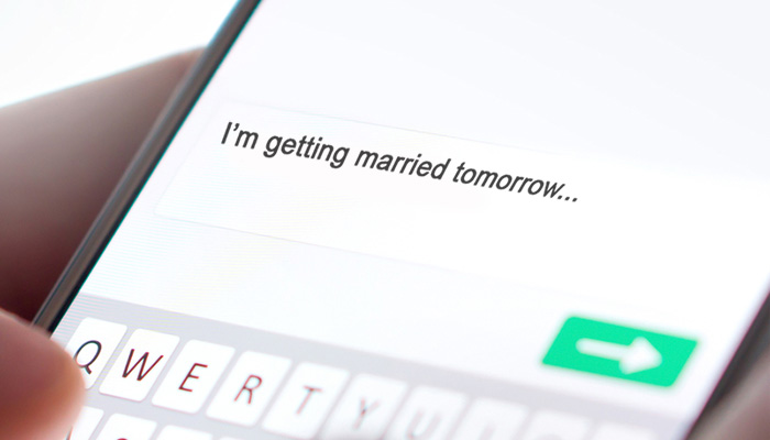 man writes emotional text before getting married feat