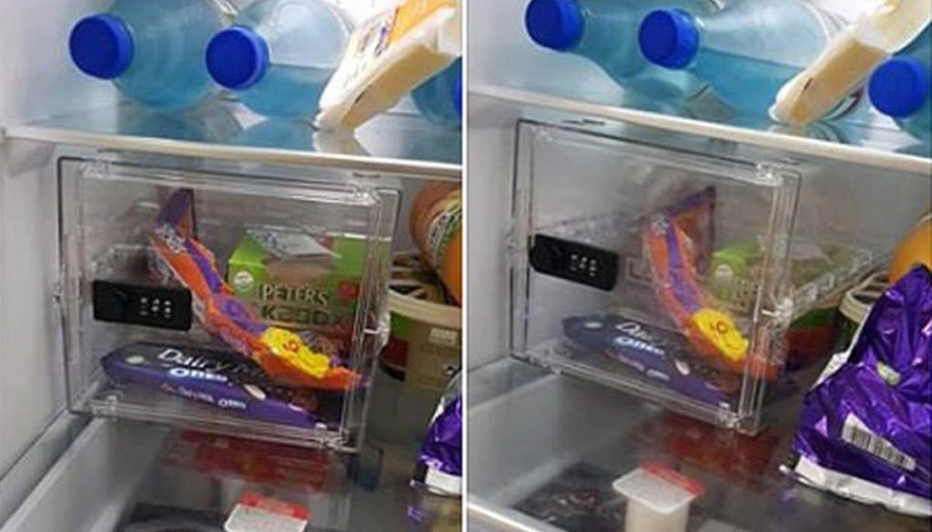 Instagram man installs chocolate safe fiance refrigerator feat