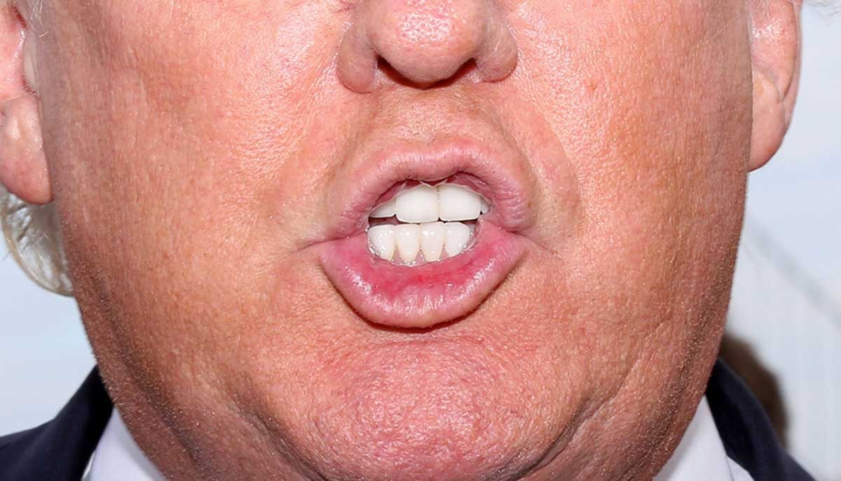 Trump's mouth close up