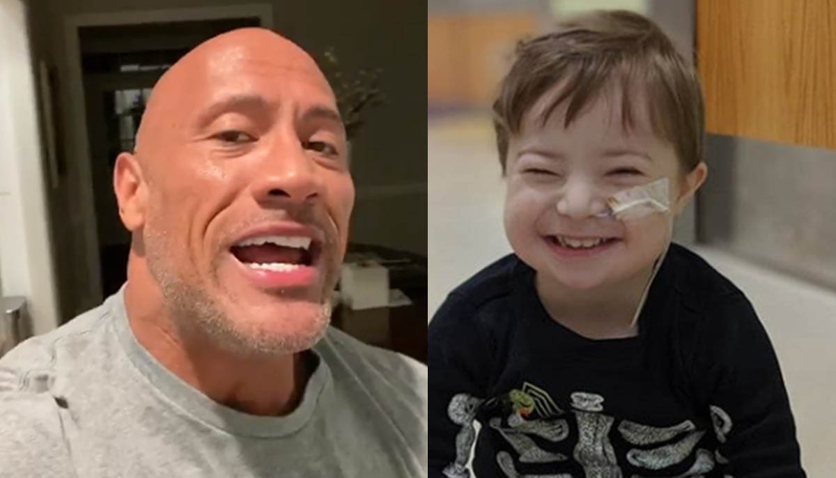  Dwayne Johnson sings Moana song to 3 year old boy with leukemia