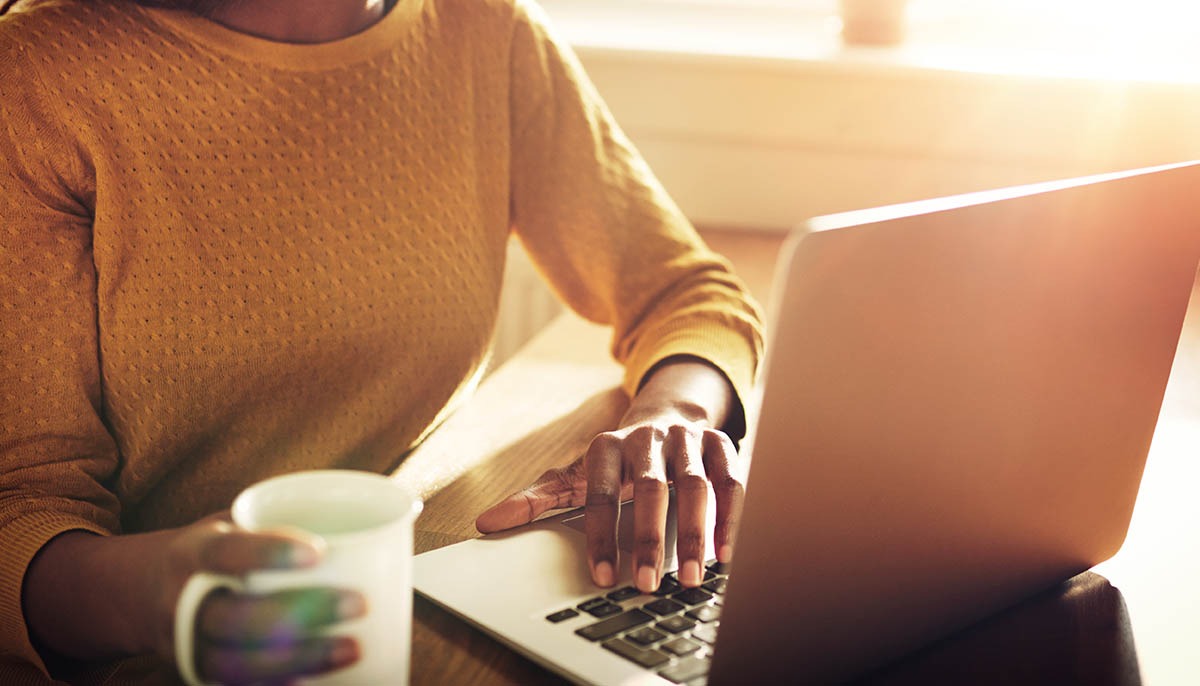 Woman using laptop