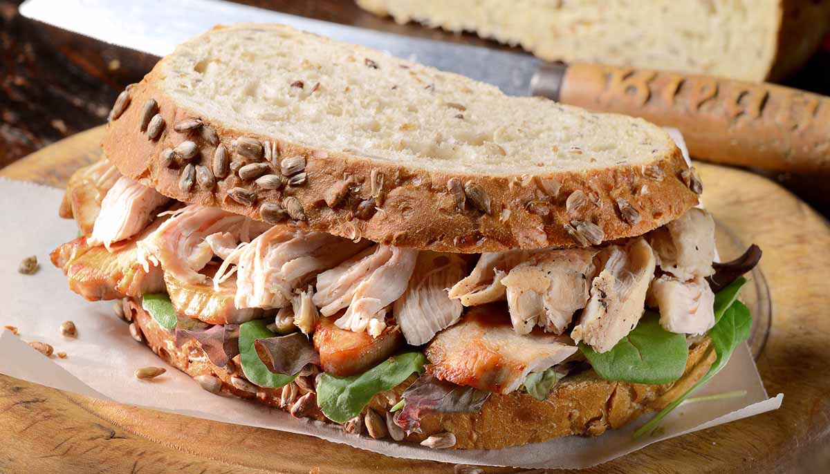  turkey sandwich made from Christmas leftovers