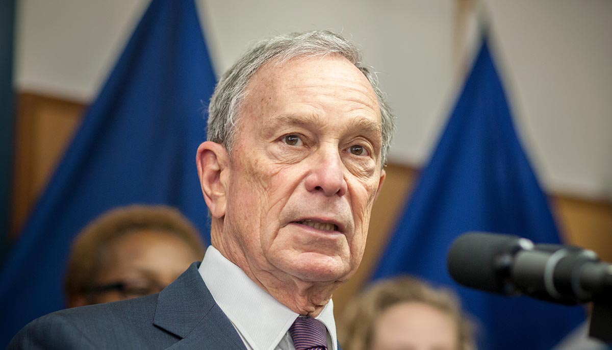 Michael Bloomberg speaks at a news conference