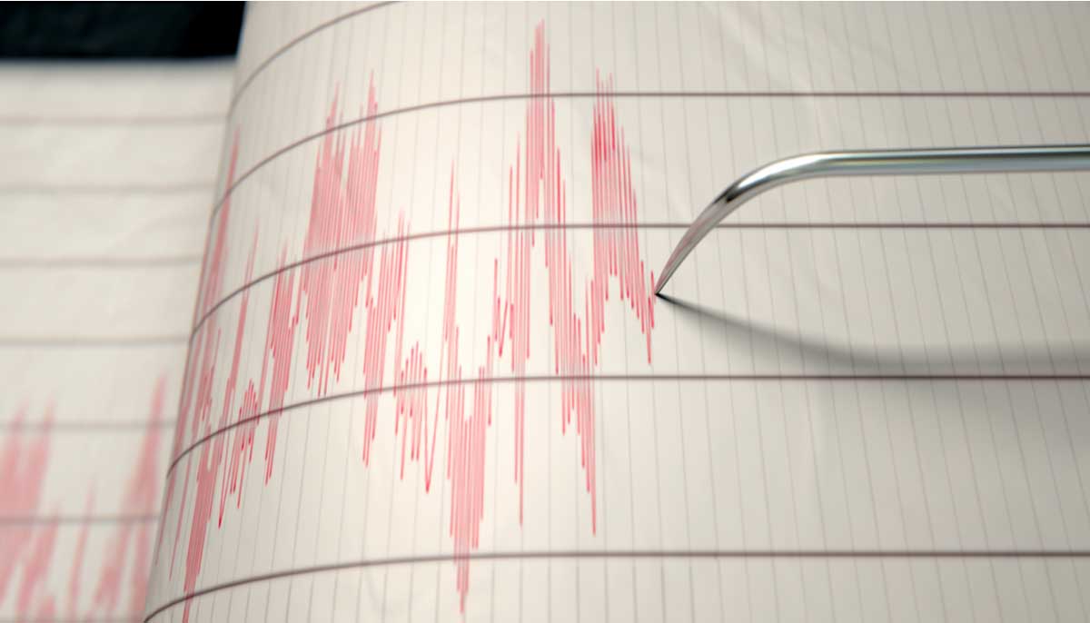 A seismograph detects earthquake activity