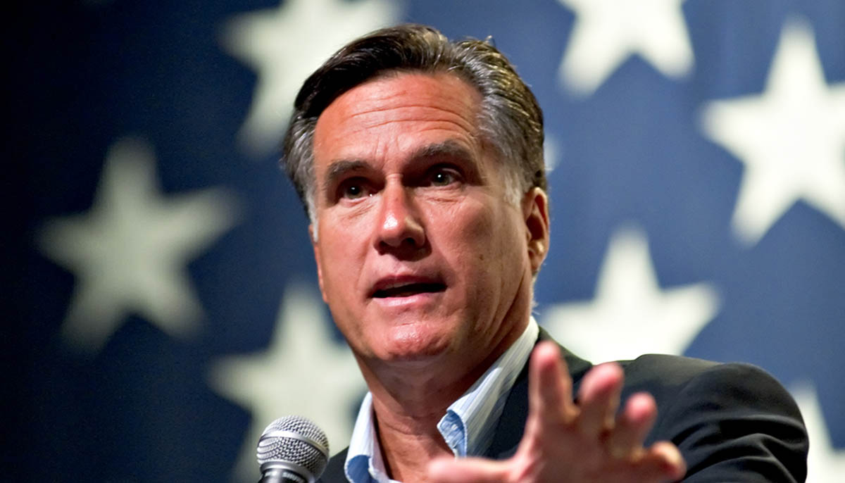 Mitt Romney appears at a town hall meeting