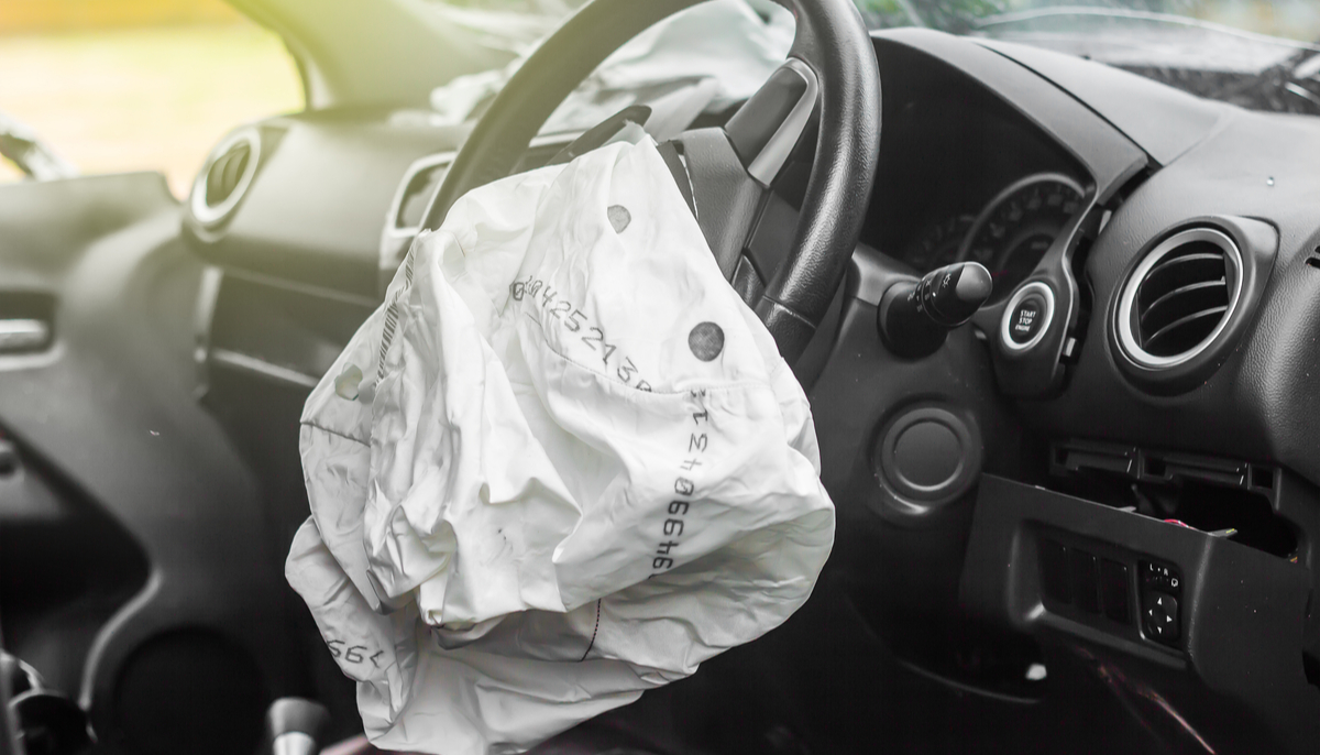 A deployed airbag