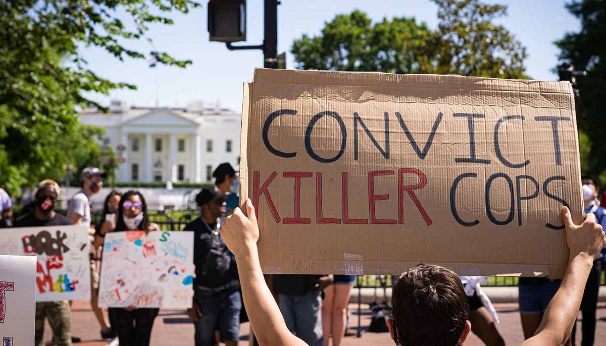 Black Lives Matter protestors outside the White House on May 30 2020