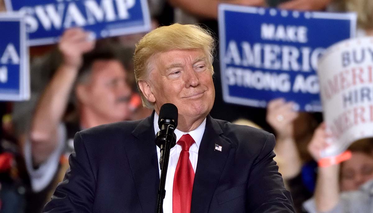  President Donald Trump attends a rally