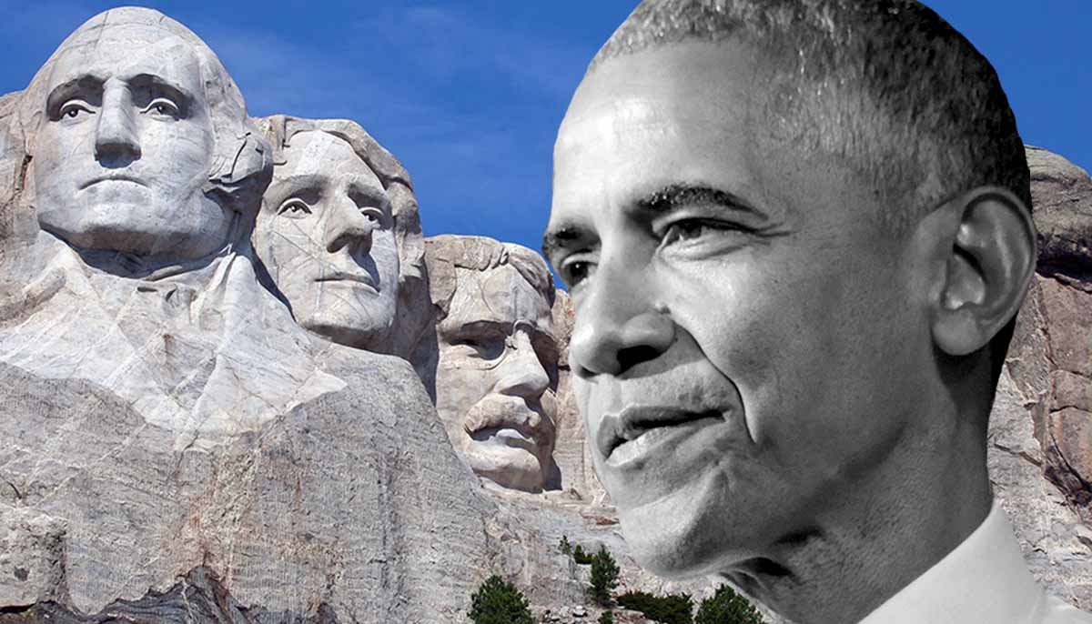 Mount Rushmore with Obama's face added
