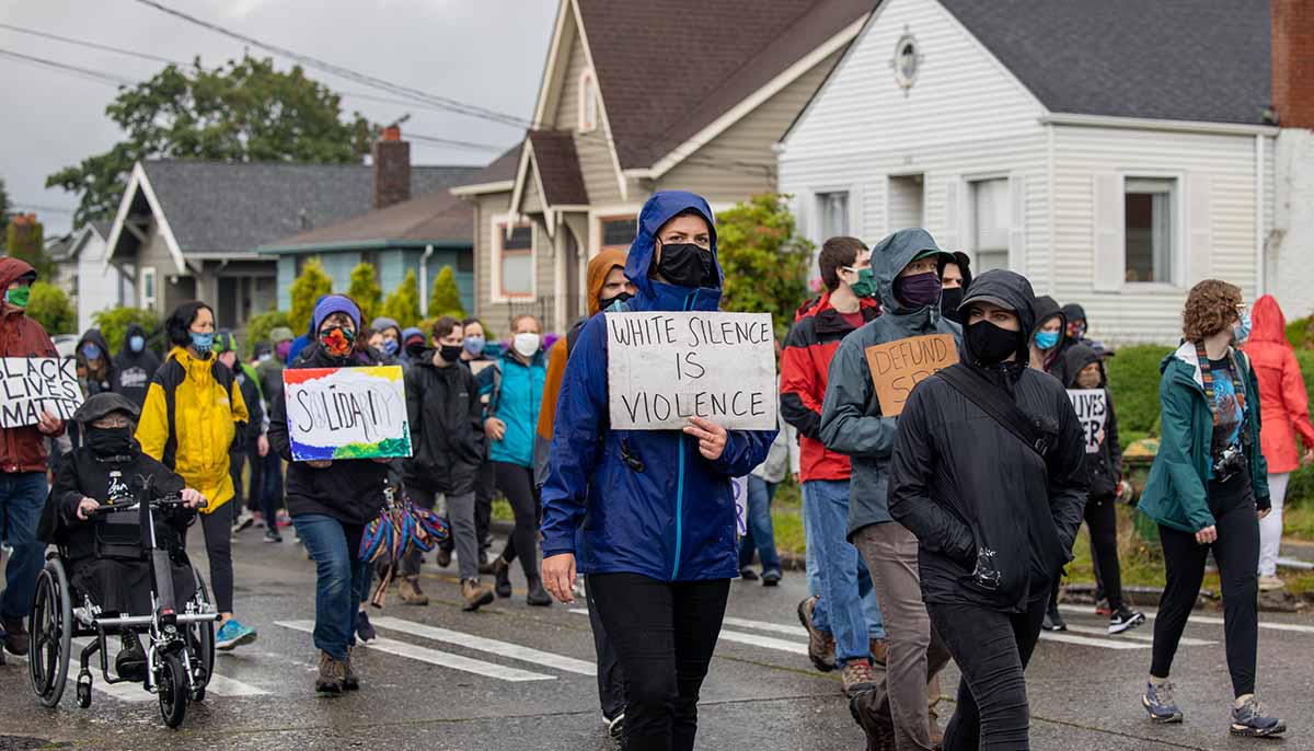 BLM protesters in Seattle in June 2020