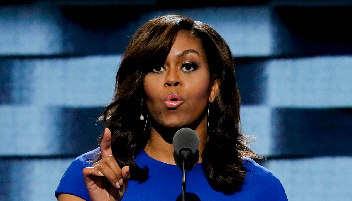 former First Lady Michelle Obama delivers a speech