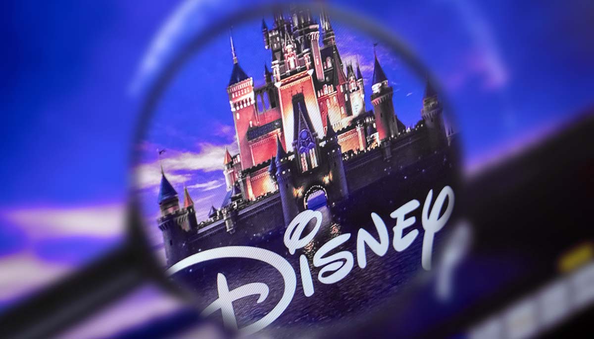 home page of Disney site through a magnifying glass