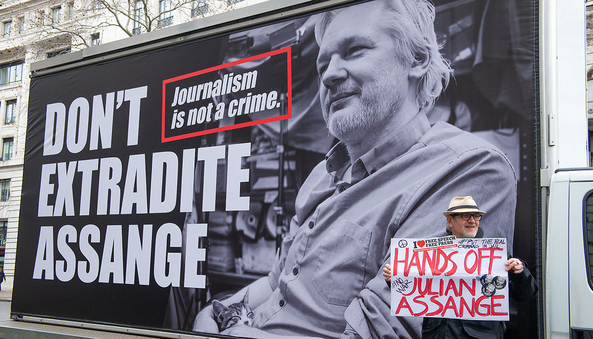 protests in the UK to support Julian Assange